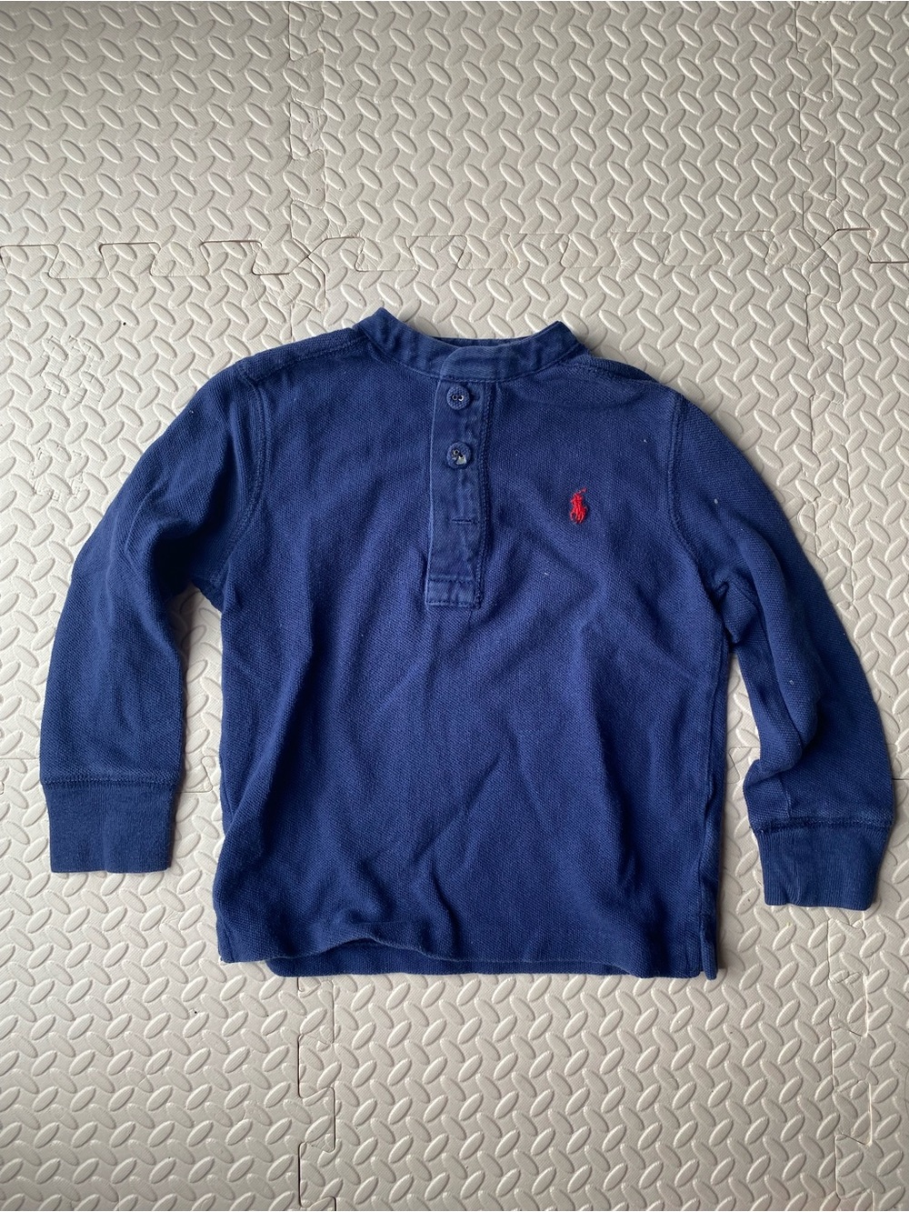 Polo by Ralph Lauren Navy Long-Sleeve Henley with Red Pony